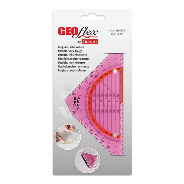 Aristo geoflex geodriehoek flexibel neonroze (16 cm) AR-23009NP 206858 - 1