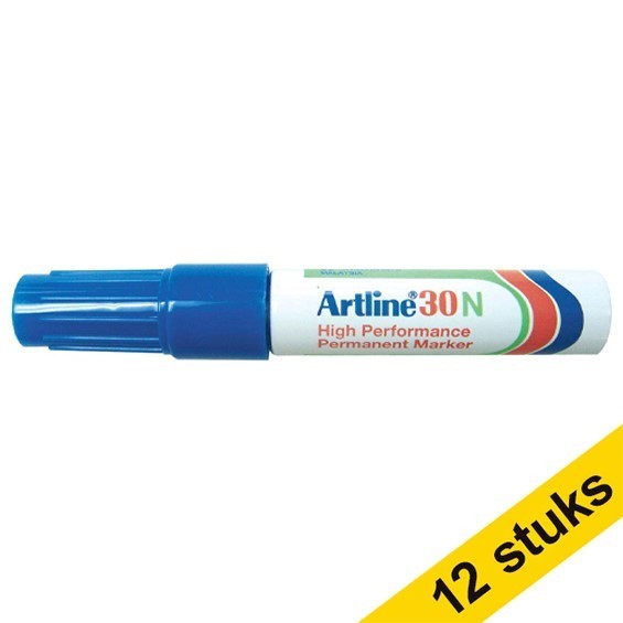 Aanbieding: 12x Artline 30 permanent marker blauw (2 - 5 mm beitel) 238911 - 1
