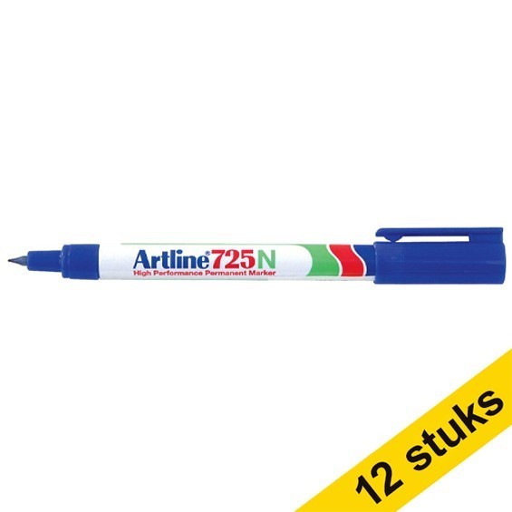 Aanbieding: 12x Artline 725 permanent marker blauw (0,4 mm rond) 238917 - 1