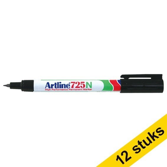 Aanbieding: 12x Artline 725 permanent marker zwart (0,4 mm rond) 360663 - 1