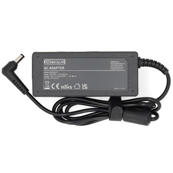 Asus AC adapter (19 V, 3.42 A, 65 W, 123accu huismerk) 00590100 0A001-00040600 0A001-00040800 0A001-00040900 0A001-00041200 ADR00277 - 2