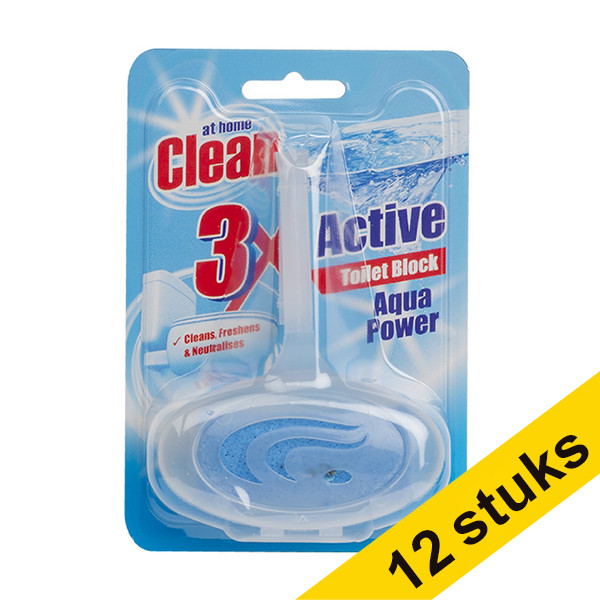 At Home Aanbieding: 12x At Home Clean toiletblok Aqua (40 gram)  404155 - 1