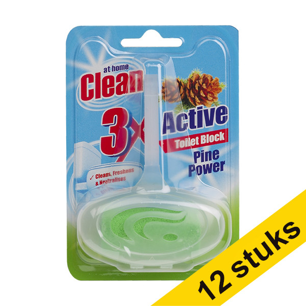 At Home Aanbieding: 12x At Home Clean toiletblok Pine (40 gram)  404156 - 1