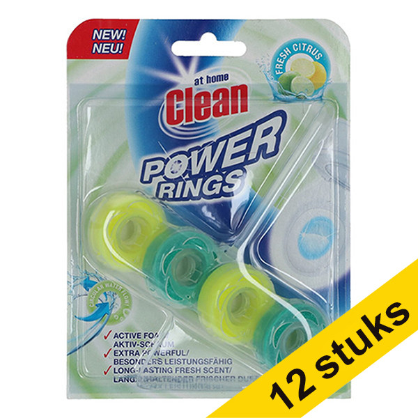 At Home Aanbieding: 12x At Home Clean toiletblok Power Rings Fresh Citrus (40 gram)  SAT00057 - 1