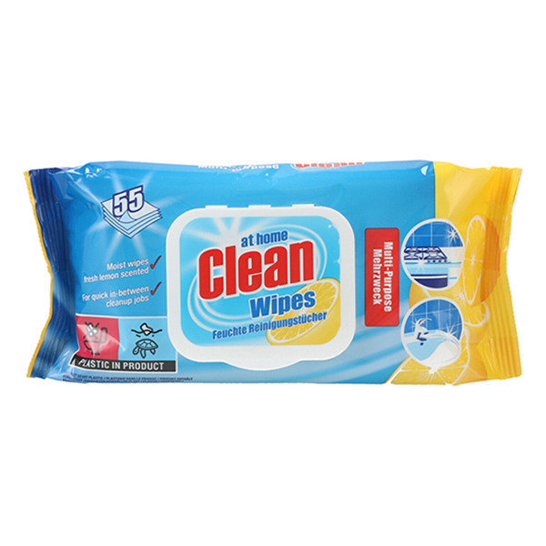 At Home Clean Multi-Cleaning schoonmaakdoekjes lemon (55 stuks)  SAT00046 - 1