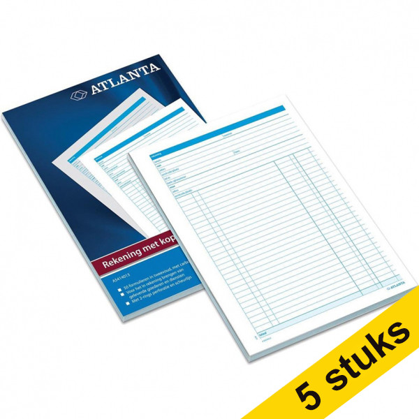 Aanbieding: 5x Atlanta rekeningenblok carbon A4 203118 - 1
