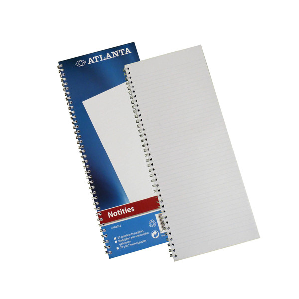 Atlanta notitieboek 330 x 135 mm gelinieerd 70 grams met spiraal 50 vel 2103012000 203056 - 1