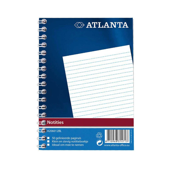 Atlanta notitieboek A6 gelinieerd met spiraal 50 vel 2206012600 203046 - 1