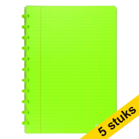 Aanbieding: 5 x Atoma Trendy geruit schrift A4 transparant groen 72 vel (4 x 8 mm)