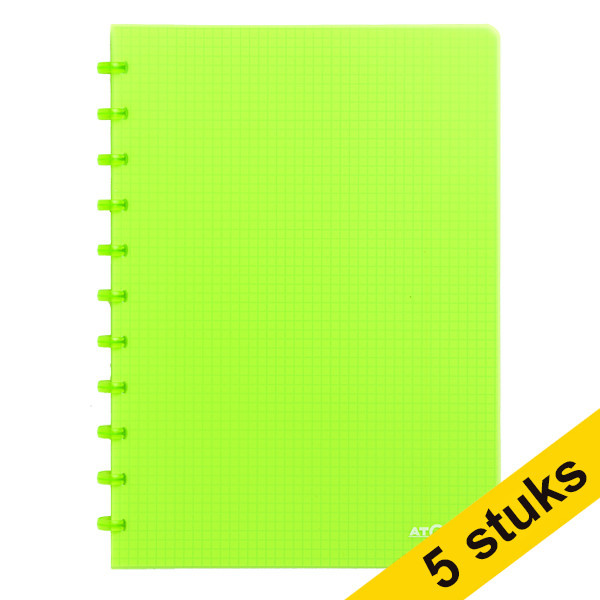 Aanbieding: 5 x Atoma Trendy geruit schrift A4 transparant groen 72 vel (5 mm) 405314 - 1