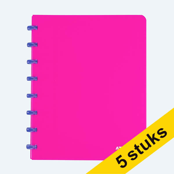 Aanbieding: 5 x Atoma Trendy geruit schrift A4 transparant roze 72 vel (4 x 8 mm) 405321 - 1