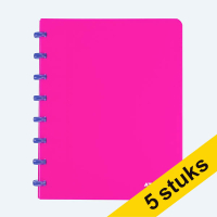 Aanbieding: 5 x Atoma Trendy geruit schrift A4 transparant roze 72 vel (4 x 8 mm)