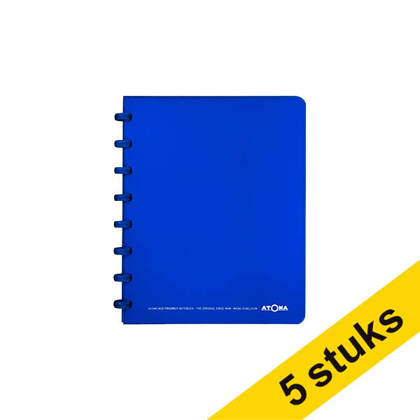 Aanbieding: 5 x Atoma Trendy geruit schrift A5 donkerblauw 72 vel (4 x 8 mm) 405303 - 1