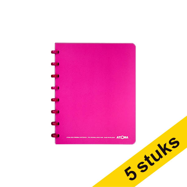 Aanbieding: 5 x Atoma Trendy geruit schrift A5 roze 72 vel (4 x 8 mm) 405306 - 1