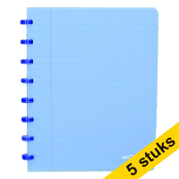 Aanbieding: 5 x Atoma Trendy geruit schrift A5 transparant blauw 72 vel (4 x 8 mm)