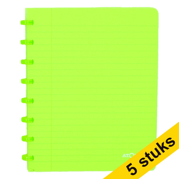 Aanbieding: 5 x Atoma Trendy geruit schrift A5 transparant groen 72 vel (4 x 8 mm) 405304 - 1