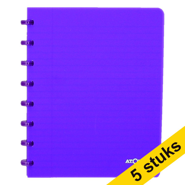 Aanbieding: 5 x Atoma Trendy geruit schrift A5 transparant paars 72 vel (5 mm) 405301 - 1