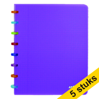 Aanbieding: 5 x Atoma Tutti Frutti gelinieerd schrift A5 transparant paars 72 vel 405330