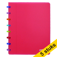 Aanbieding: 5 x Atoma Tutti Frutti gelinieerd schrift A5 transparant rood 72 vel 405329