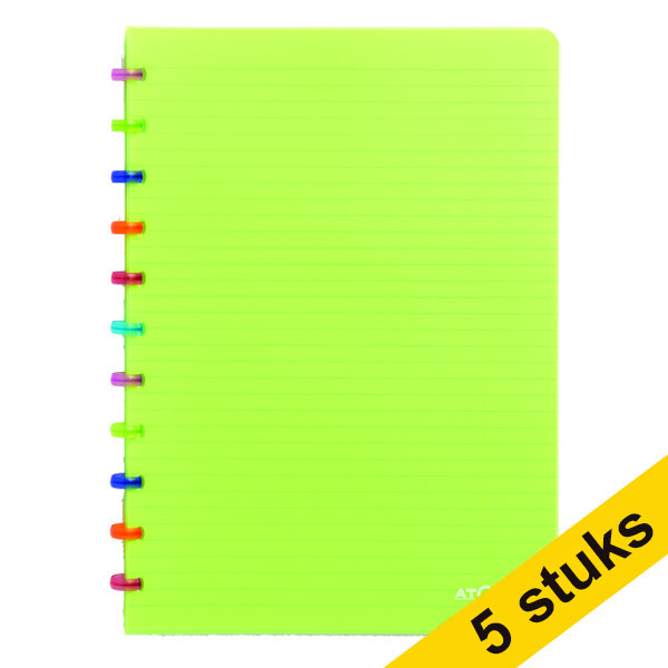 Aanbieding: 5 x Atoma Tutti Frutti geruit schrift A4 transparant groen 72 vel (4 x 8 mm) 405353 - 1