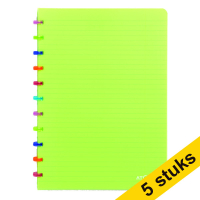 Aanbieding: 5 x Atoma Tutti Frutti geruit schrift A4 transparant groen 72 vel (4 x 8 mm)