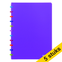 Aanbieding: 5 x Atoma Tutti Frutti geruit schrift A4 transparant paars 72 vel (4 x 8 mm) 405355