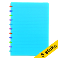 Aanbieding: 5 x Atoma Tutti Frutti geruit schrift A4 transparant turkoois 72 vel (5 mm) 405351