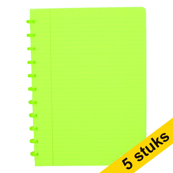 Aanbieding: 5x Atoma Trendy gelinieerd schrift A4 transparant groen 72 vel 405309 - 1
