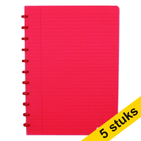 Aanbieding: 5x Atoma Trendy gelinieerd schrift A4 transparant rood 72 vel