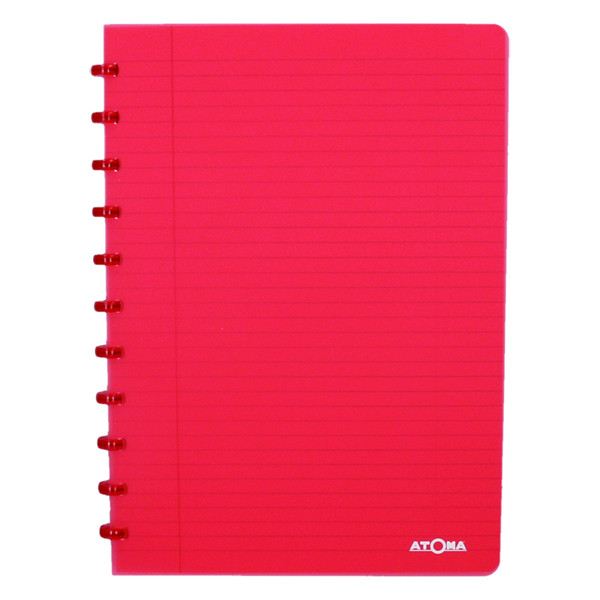 Atoma Trendy gelinieerd schrift A4 transparant rood 72 vel 4137204 405237 - 1