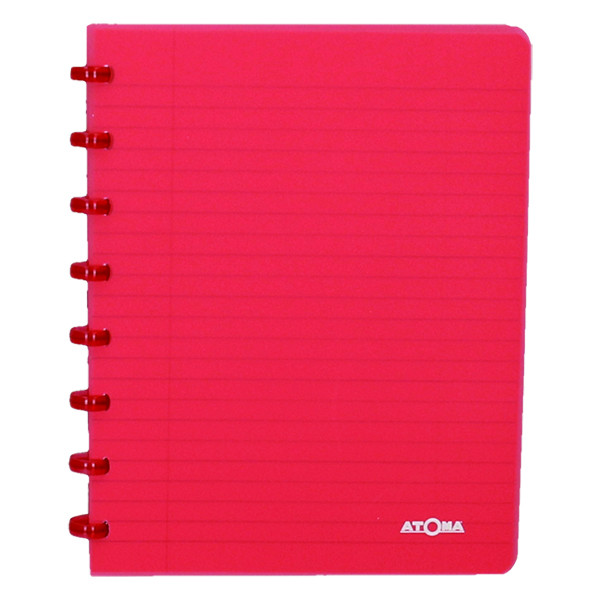 Atoma Trendy gelinieerd schrift A5 transparant rood vel 123inkt.nl