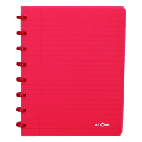Atoma Trendy gelinieerd schrift A5 transparant rood 72 vel 4135604 405222