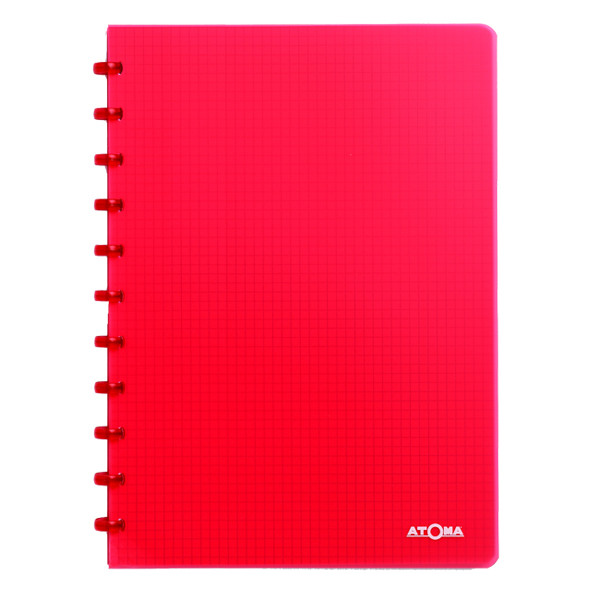 Atoma Trendy geruit schrift A4 transparant rood 72 vel (5 mm) 4137304 405242 - 1