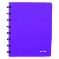 Atoma Trendy geruit schrift A5 transparant paars 72 vel (4 x 8 mm) 4136106 405233