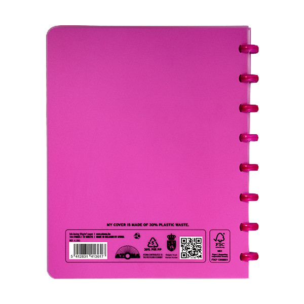 Atoma Trendy geruit schrift A5 transparant paars 72 vel (5 mm) 405228 - 2