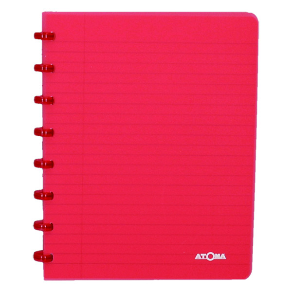 Atoma Trendy geruit schrift A5 transparant rood 72 vel (4 x 8 mm) 4136104 405232 - 1