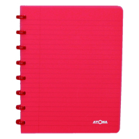 Atoma Trendy geruit schrift A5 transparant rood 72 vel (5 mm) 4135704 405227