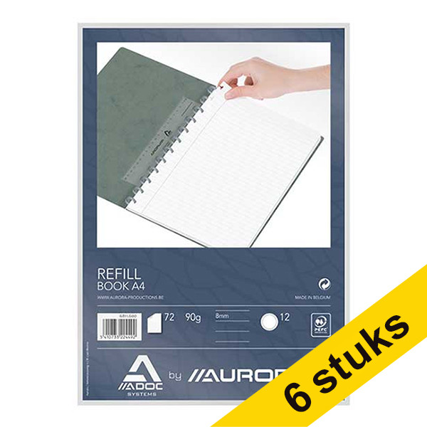 Aanbieding: 6x Aurora Adoc vulling voor schrift A4 gelinieerd 72 vel 330114 - 1