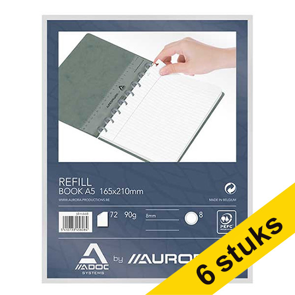 Aanbieding: 6x Aurora Adoc vulling voor schrift A5 gelinieerd 72 vel 330112 - 1