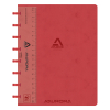 Aurora Adoc gelinieerd schrift met liniaal A5 rood 72 vel