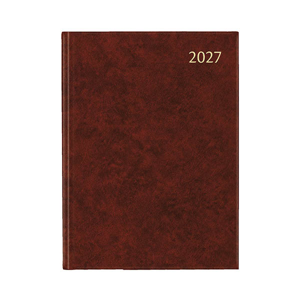 Aurora Business Florence weekagenda met halfuurindeling 2027 bordeaux (1 week per 2 pagina's) 6-talig 440173 - 1
