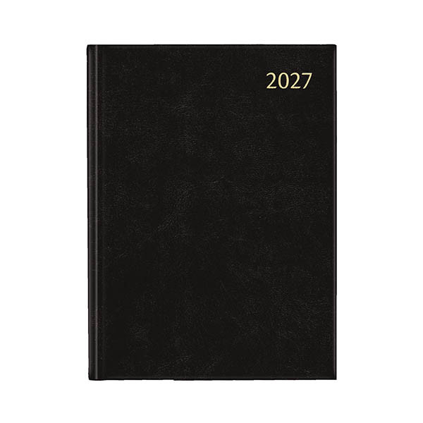 Aurora Business Florence weekagenda met halfuurindeling 2027 zwart (1 week per 2 pagina's) 6-talig 440171 - 1