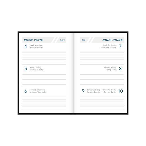 Aurora Classic7 Luna weekagenda 2027 bordeaux (1 week per 2 pagina) 4-talig 440148 - 2
