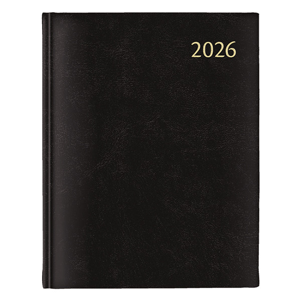 Aurora Largo de Luxe Florence dagagenda met uurindeling 2026 zwart (1 dag per pagina) 6-talig 330134 - 1