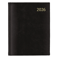 Aurora Largo de Luxe Florence dagagenda met uurindeling 2026 zwart (1 dag per pagina) 6-talig 330134