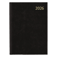 Aurora Maestro Florence groepspraktijkagenda met kwartierindeling 2026 zwart (1 dag per pagina) 6-talig 330145