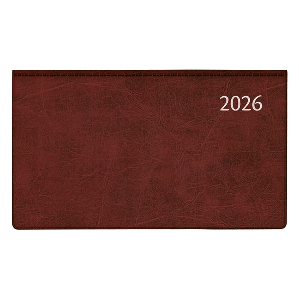 Aurora Novoplan Perl Luna weekagenda met uurindeling 2026 bordeaux (1 week per 2 pagina's) 6-talig 330155 - 1