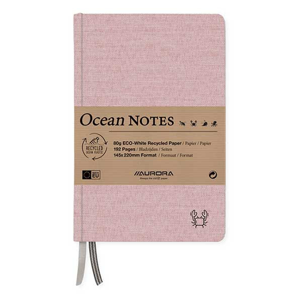 Aurora Ocean notitieboek 145 x 220 mm gelinieerd 96 vel krabbe rood 2396RTR 330068 - 1