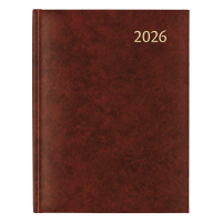 Aurora Plan-A-Week Florence weekagenda met kwartierindeling 2026 rood (1 week per 2 pagina's) 7-talig 330133