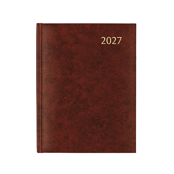 Aurora Plan-A-Week Florence weekagenda met kwartierindeling 2027 rood (1 week per 2 pagina's) 7-talig 440133 - 1